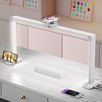 Lampe de bureau pour ongles de 34 pouces avec support pour téléphone, luminosité réglable de 0 à 100 %, température de couleur de 3000 K à 6000 K, LED pour les ongles et la beauté