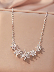 Catena per clavicola da donna in oro e argento, - Product Image 4