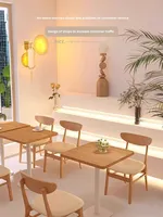 Ensemble de meubles en bois massif de style japonais, tendance, pour les salons de thé, les bars à desserts, les restaurants, les bars à hamburgers, les bars à snacks