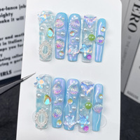 Uñas postizas de ataúd pintadas a mano al por mayor, estilo pintado a mano de calidad profesional, marca privada a granel