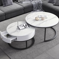 Tables Basses Gigognes Modernes Rondes en Bois pour Chambre et Salon