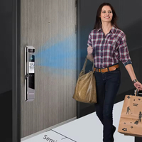 KROVI JDRM01 Kunci Pintar Pengenal Wajah 3D Remote Wi-Fi Kamera Mata Kucing CNC Terukir Cerradura Inteligente Kunci Pintar Pintu Kayu