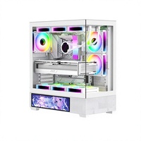 Casing Komputer Putih TDB1302W Golden Marketing PC Case SPCC Kaca Tempered ATX EATX Gaming