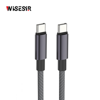 Kabel Pengisian Cepat WISESIR High-Speed PD Tipe-C dengan Anyaman Paduan Aluminium 3A Pengisian Cepat untuk Komputer Kamera Garansi 1 Tahun