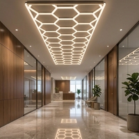 Plafonnier LED hexagonal modulaire, luminaire en nid d'abeille, dimmable, personnalisable, éclairage intérieur commercial