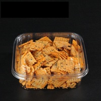 Boîte blister carrée transparente en PET de qualité alimentaire, jetable, pour emballage de gâteaux, pâtisseries, desserts coupés et snacks à emporter (vente en gros)