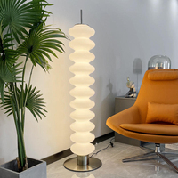 Lampadaire Nordique de Luxe avec Colonne Perlée en Verre Opale, Luminaire LED sur Pied pour Restaurant, Café, Décoration Moderne pour la Maison et la Villa