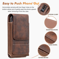 Sac de ceinture universel en cuir pour téléphone, avec clip de ceinture pour homme et sangle rotative à 360 degrés