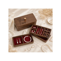 Boîte à bijoux en noyer empilable personnalisée, design vintage à plusieurs niveaux pour petites boîtes à bijoux