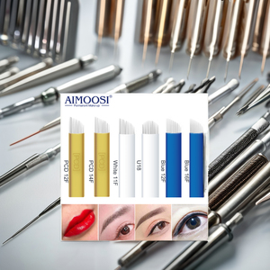 Cuchillas de tatuaje Microblading de acero inoxidable desechables, <span class=keywords><strong>aguja</strong></span> de maquillaje PUMermanent bordada <span class=keywords><strong>para</strong></span> mesoterapia - Product Image 3