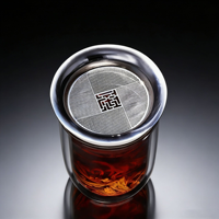 Infuseur à thé portable en acier inoxydable, infuseur à thé facile à utiliser, séparateur thé-eau, théière en verre à double paroi
