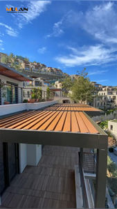 Pergola en aluminium imperméable pour l'extérieur, installation facile, toit à lames orientables motorisé avec télécommande, bioclimatique, revêtement en poudre - Product Image 4