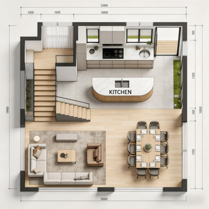 Conception de <span class=keywords><strong>villa</strong></span> familiale américaine personnalisée, plan de maison moderne à deux étages avec 3 chambres, garage et design graphique extérieur - Product Image 2