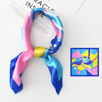 Nouveau design été coloré à pois imprimé léopard 50*50cm soie Satin carré écharpe femmes tête foulards Bandanas en gros