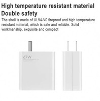 Cargador de Pared Superrápido de 67W, Estándar Dorado, con Certificación QC3.0 y PD, Cable Tipo-C de 6A, Carga Rápida en Minutos, Ecológico, para Cámara