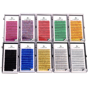 Extension de cils holographique individuel de marque privée en gros extension de cils cils extension de cils colorés brillants - Product Image 1
