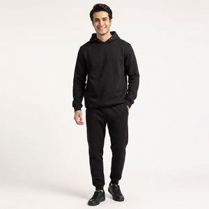 Sudadera con Capucha para Hombre, 100% Algodón, Felpa, Negra, Corte Regular, Antiarrugas, 500g, Estilo Vintage, Estilo Urbano - Product Image 1