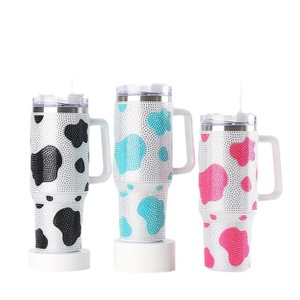 Bicchiere in strass cow <span class=keywords><strong>print</strong></span> 40oz <span class=keywords><strong>cafe</strong></span> glitter bpa - Product Image 2