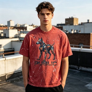 Blanks Custom Acid <b>Wash</b> Distressed Oversized High Quality Tee Street Styles Vintage <b>Wash</b> 240GSM Paint Digital Print T-Shirt Mens - Product Image 3