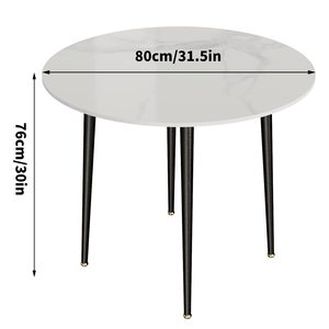 <span class=keywords><strong>Wisfor</strong></span> MDF+Metall Esstisch 32 Zoll Moderner Klappbarer Ausziehbarer Couchtisch für Zuhause & Büro (Weiß) - Product Image 2