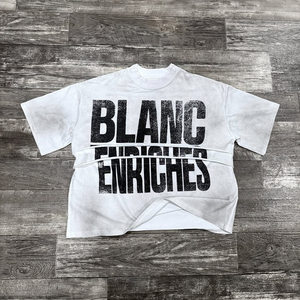 Haute qualité personnalisé poids lourd t-shirt coton Streetwear col épais surdimensionné recadrée Boxy graphique hommes T-Shirts - Product Image 6