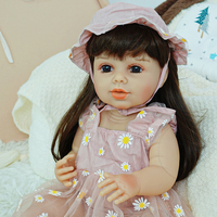 Vente en gros de poupées reborn en silicone souple de 22 pouces, réalistes, miniatures, mignonnes, corps entier, pour enfants, collection de vinyle