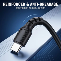 Kabel USB Pengisian Cepat PVC 3.1A Langsung dari Pabrik, Kabel Sinkronisasi Tablet & Ponsel, Kemasan Kotak Netral, Logo Custom, Grosir Partai Besar