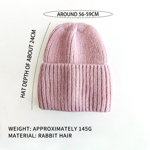 High Quality Ski Skullies <strong>Winter</strong> Warm Women/Men's <strong>Fluffy</strong> Angora Knitted Beanie <strong>Hat</strong> Adjustable Drawstring Comfortable Fit Stylish - Product Image 4