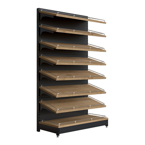 Factory Direct Sale Steel Frame Supermarket <b>Shelves</b> with Front <b>Wire</b> Guard Double Sided Gondola Rack for Grocery Store - Product Image 4