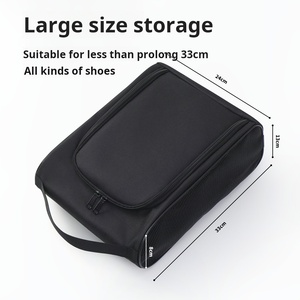 Sac de rangement pour chaussures portable et écologique en tissu Oxford avec cordon de serrage et fermeture éclair, surface en maille respirante et logo personnalisé pour chaussures de sport - Product Image 2
