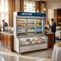 Vitrine réfrigérée commerciale pour aliments frais, comptoir de présentation pour traiteur, vitrine réfrigérée pour aliments cuits, réfrigérateur de présentation pour aliments froids pour buffet