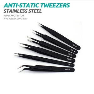 6Pcs Anti Static Stainless Steel Tweezers Set Precision Maintenance Industrial Repair Curved Straight <b>Tool</b> Kit for Electronic - Product Image 3