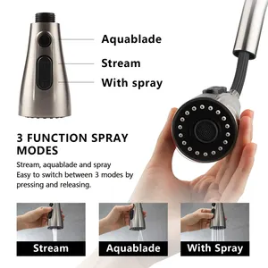 Pull Out Kitchen Faucet Aquacubic CUPC Certified Pull Down Magnetic Docking Sprayer Kitchen Faucet For Sink