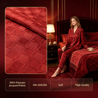 Tissu Jacquard 100% Polyester Doux et Agréable pour la Peau, Idéal pour Pyjamas, Vêtements de Nuit et Tenues Décontractées pour Femmes – Qualité Usine Fiable