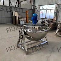 FKJX FKJK-50 100L 2000L Kommerzieller kippbarer Dampfheizkessel für die Kochung von kleinen Dosenbirnen, Maltose und Ejiao