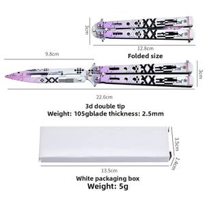 Cuchillo de Mariposa de Acero Inoxidable sin Filo para Práctica, Venta al por Mayor de Fábrica, Juguete de Entrenamiento de Movimiento Manual para Juego CSGO - Product Image 4