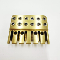 Premium Headless Brass 6 String Guitar Bridge Tailpiece for Electric Guitar With String Lock Gold Electric Guitar Accessories