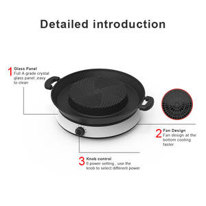 Prezzo di fabbrica fornello elettrico Hot <span class=keywords><strong>pot</strong></span> 1500W con fornello a induzione con piastra riscaldante per barbecue grill - Product Image 4