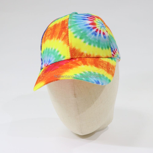 ZZB Casquette de baseball imprimée Tie Dye personnalisée avec casquette de sport en coton polyester à 6 panneaux velcro - Product Image 2
