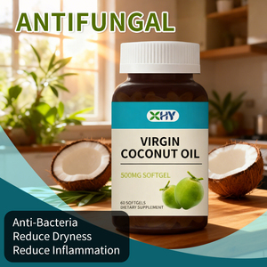 Cápsulas de Aceite de <span class=keywords><strong>Coco</strong></span> Virgen Prensado en Frío, Puro, para la Digestión, la Piel y el Cabello, Sin OMG, MCT Extra - Product Image 1