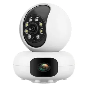 8x混合变焦人体检测2 4 MP音轨IP双目视频监控WiFi安全双镜头摄像机