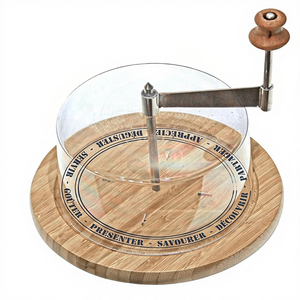 COOK CONCEPT KD3160 Grattoir à fromage en forme de tête de <span class=keywords><strong>moine</strong></span> avec couvercle de protection en bois, facile à utiliser, lavage à la main uniquement, 18,5x24,5cm - Product Image 1