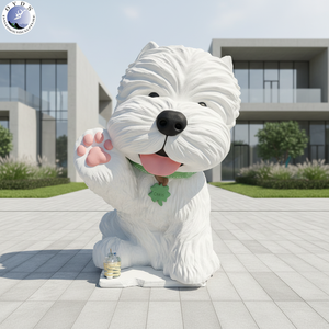 Scultura Personalizzata di Westie in Vetroresina di Alta Qualità per Esterni - Impermeabile e Resistente ai Raggi UV per Parchi Divertimento e Spazi Pubblici - Product Image 2