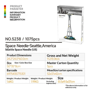 Ensemble de blocs de construction iconiques de la Space Needle de Seattle, jouet éducatif pour passionnés, en plastique ABS, échelle 1:1 - Product Image 6