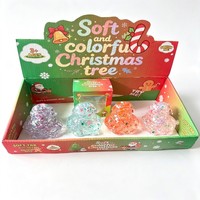 Jouet Squishy Arbre de Noël, Balle Anti-Stress, Jouet Sensoriel Doux et Vibrant pour Enfants, Cadeau de Fête