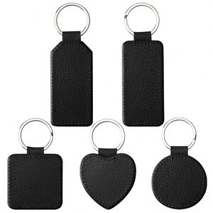 Custom Blank Heat Transfer Diy Double-Size Printed Keychain Pu <b>Leather</b> Double Sides Sublimation <b>Keyring</b> - Product Image 2