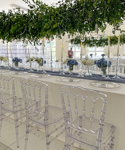Silla Chiavari de resina duradera de alta calidad, transparente, cristal real, boda, para Hotel Fénix, salón, comedor, sala de estar - Product Image 2