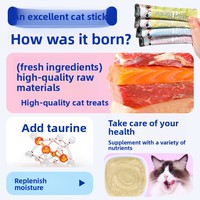 Nourriture humide pour chats en conserve, directement de l'usine, sachets de friandises nutritives pour animaux de compagnie, avec poulet, saumon, thon, forte teneur en viande, sans…