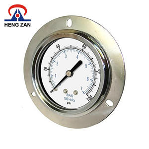 HENGZAN 63 مللي متر 100psi الغليسيرين مقياس ضغط مملوء بالزيت المانومتر مع عودة تصاعد شفة - Product Image 1