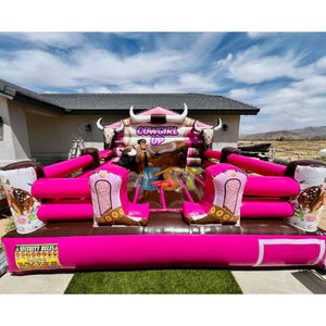 Equipo de alquiler de fiestas Riding Rodeo Cowgirl Pink Mechanical Bull Ride Machine Rodeo para adultos y niños - Product Image 1